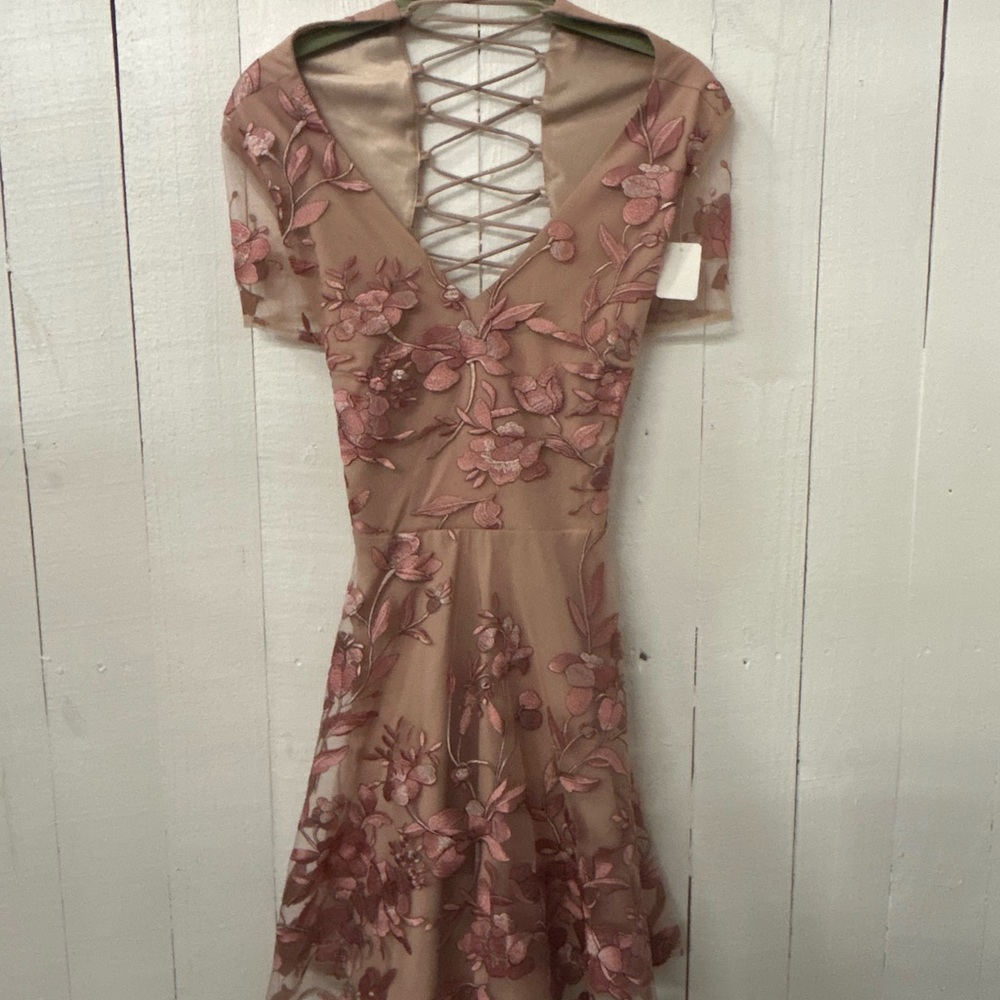 Floral Fit and Flare Dress for Prom or Homecoming